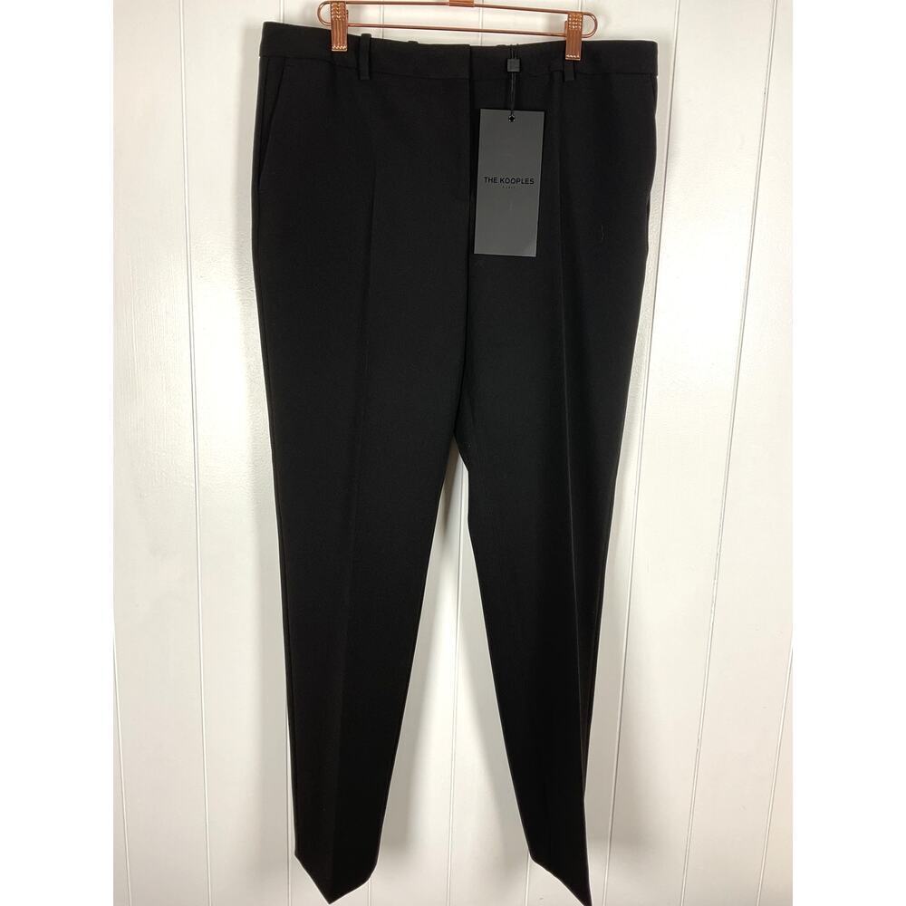 The Kooples Women's Side Pocket Flat Front Black Dress Pant NWT Size FR 42/US 10